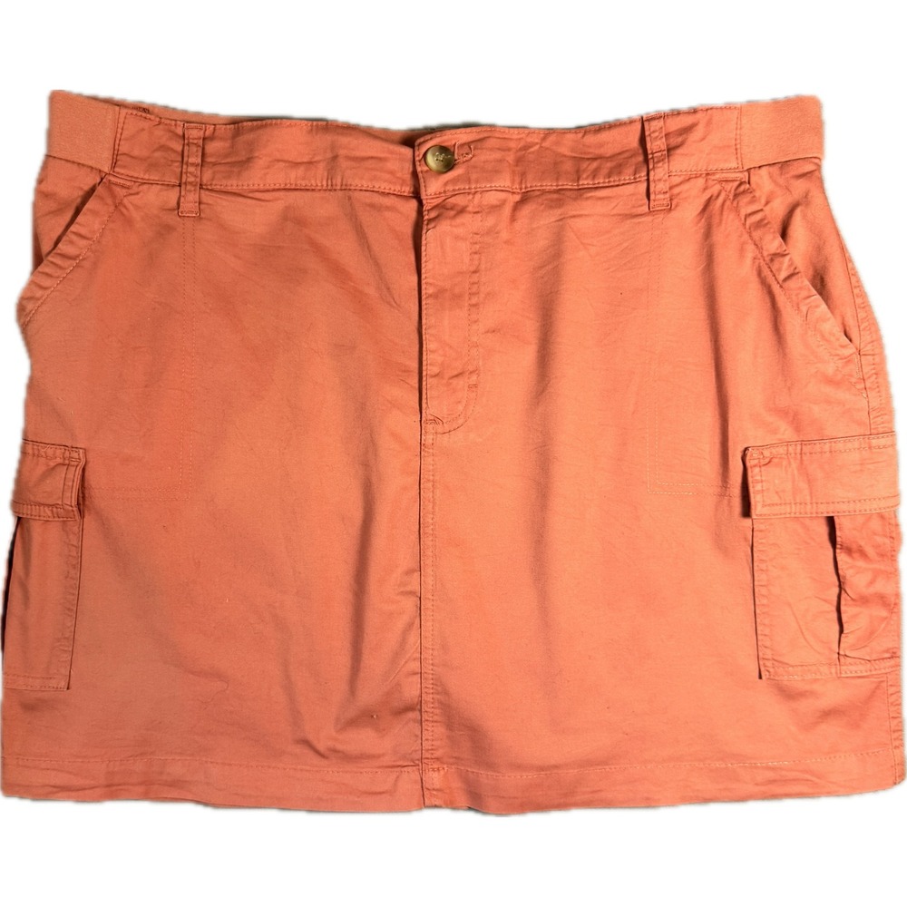 Lee Regular Fit Skort Women 20 Coral Pink Mid Rise Cargo Pockets